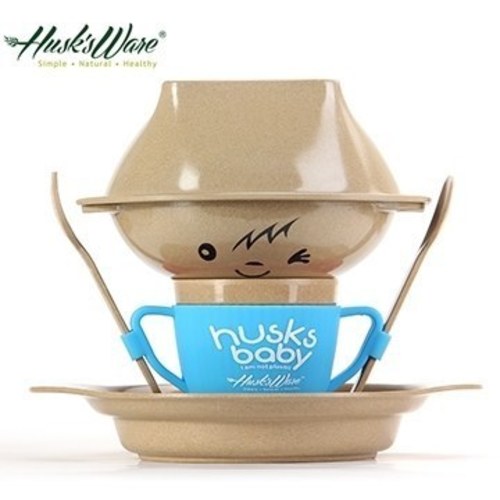 Husk’s ware稻殼天然無毒環保兒童餐具經典人偶款 藍色 Husk’s ware稻殼天然無毒環保兒童餐具經典人偶款 藍色